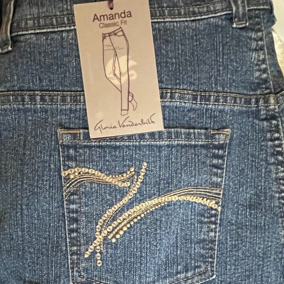 Gloria Vanderbilt Amanda Classic Fit MED WASH Denim Jeans Size 16 NWT - Picture 4 of 5